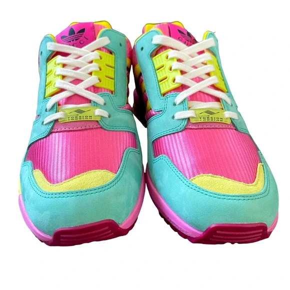 Gucci X Adidas ZX 8000 Low Top Sneakers Mens 8.5US 9 Pink Green New In